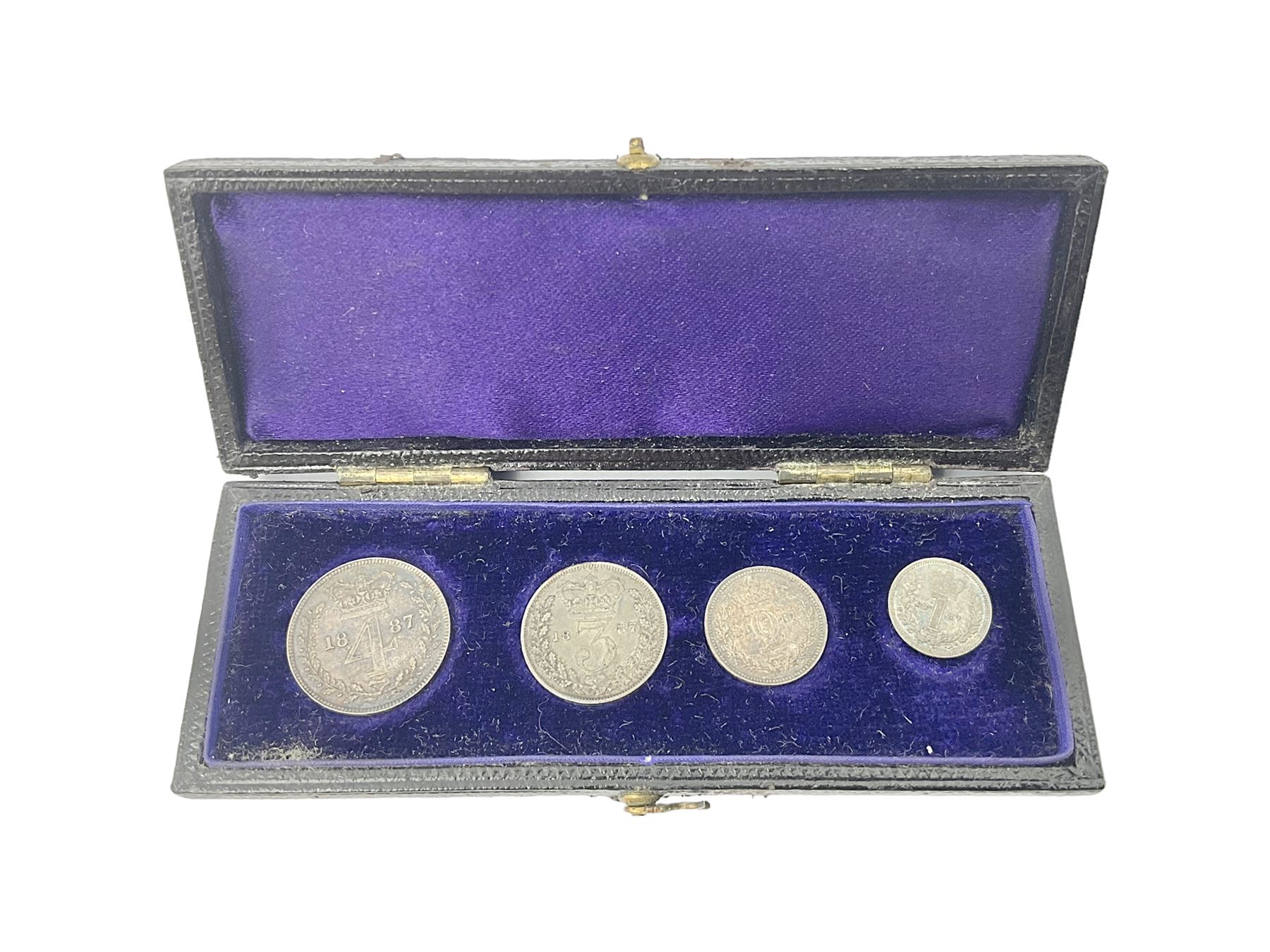 Queen Victoria 1887 maundy coin set
