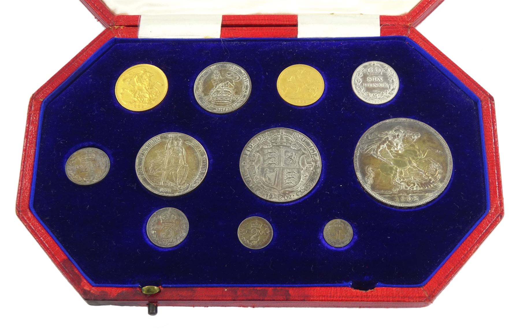 King Edward VII 1902 matt proof short coin set - Image 3 of 26