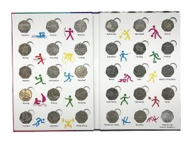 Queen Elizabeth II United Kingdom London 2012 Olympic commemorative fifty pence collection comprisin