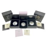Three The Perth Mint one ounce silver proof coins