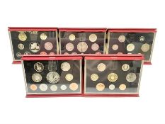 Five The Royal Mint United Kingdom proof coin collections