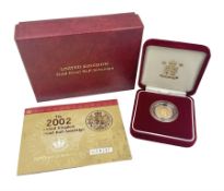 Queen Elizabeth II 2002 gold proof half sovereign coin