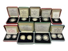 The Royal Mint United Kingdom cased silver proof coins or sets