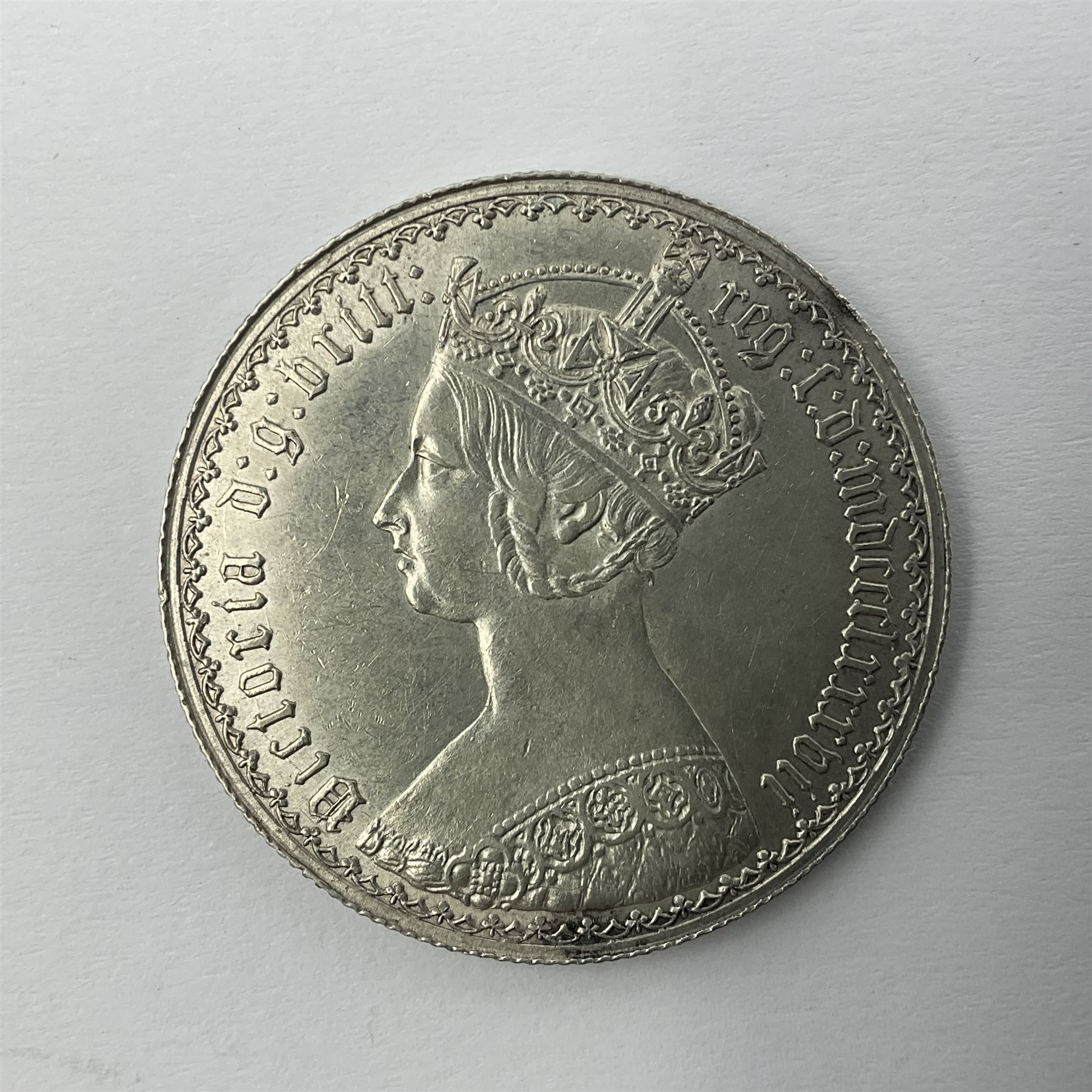 Queen Victoria 1887 silver 'gothic' florin coin - Image 2 of 3