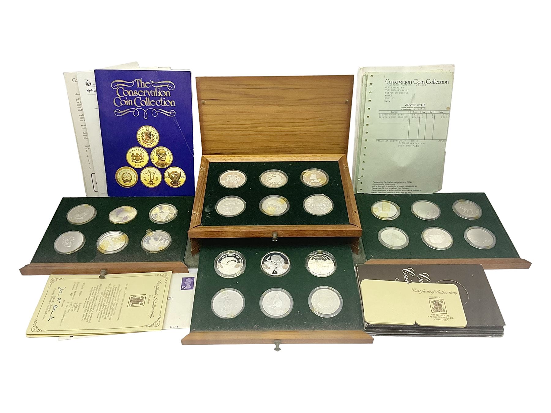 The Royal Mint 'Conservation Coin Collection' formed of twenty-four silver proof coins