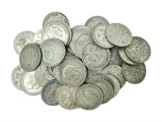 Approximately 480 grams of Great British pre 1947 silver one florin coins
