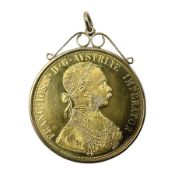 Austria 1914 restrike four ducat gold coin