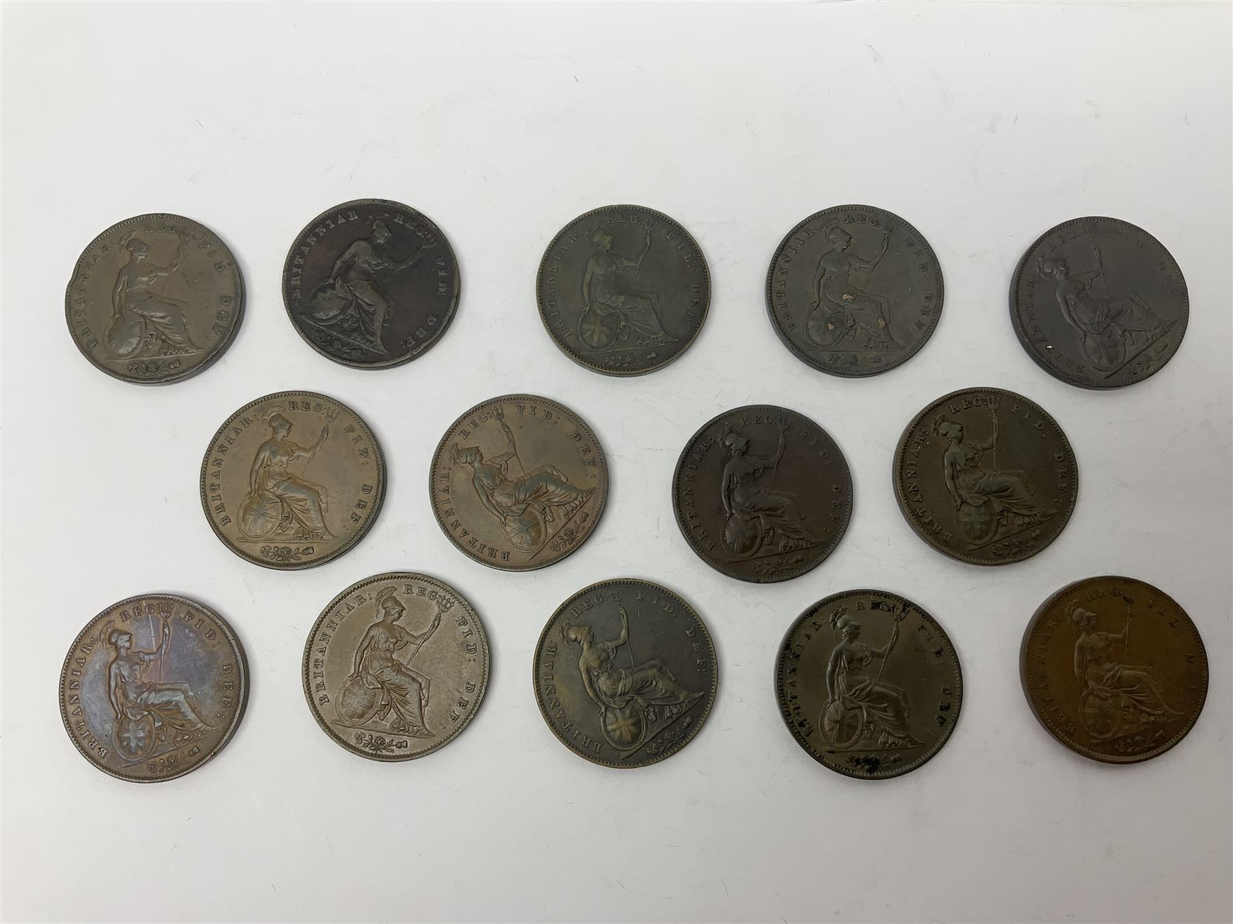 Fourteen Queen Victoria one penny coins - Image 2 of 3