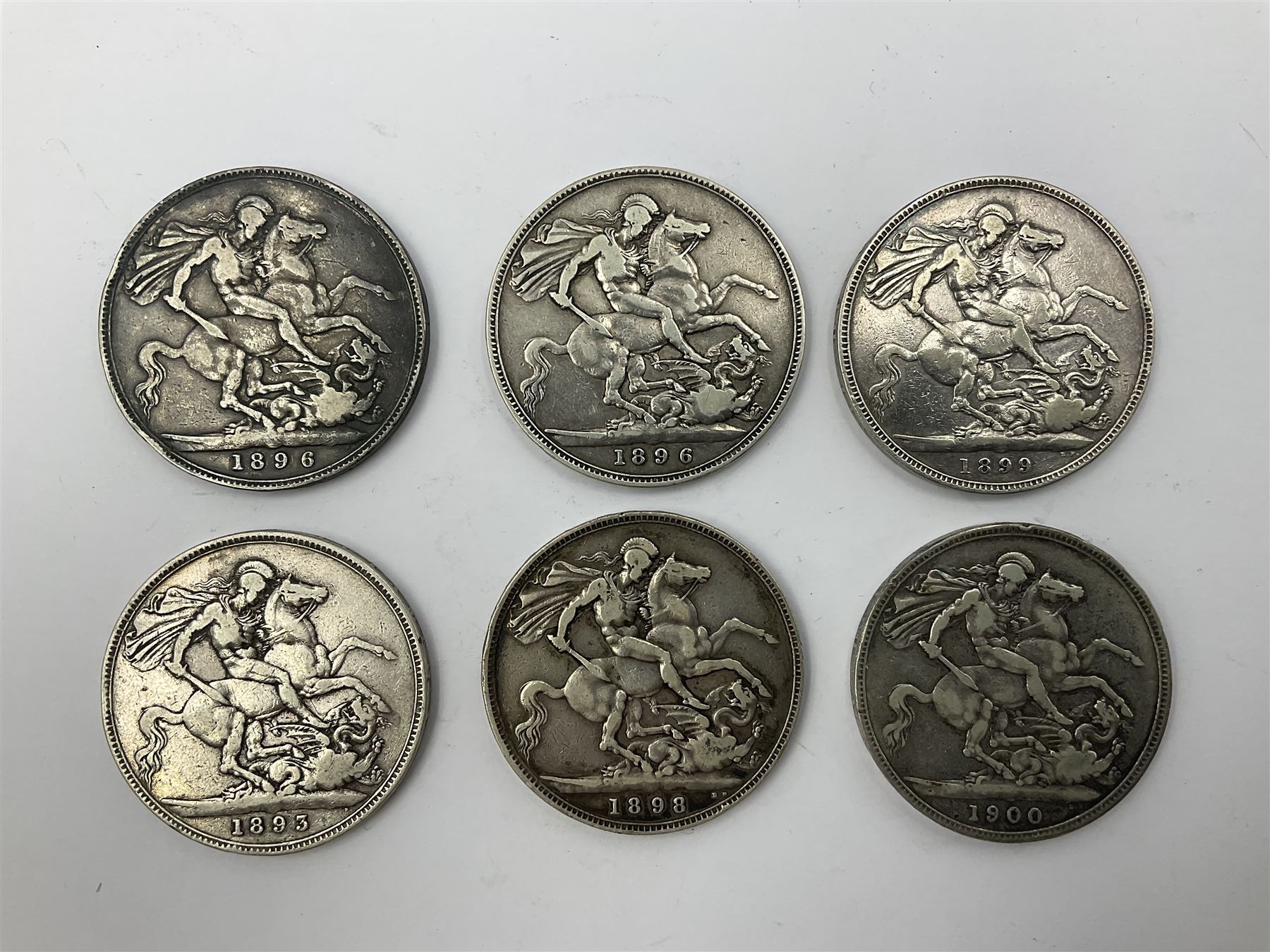 Six Queen Victoria silver crown coins - Image 4 of 4