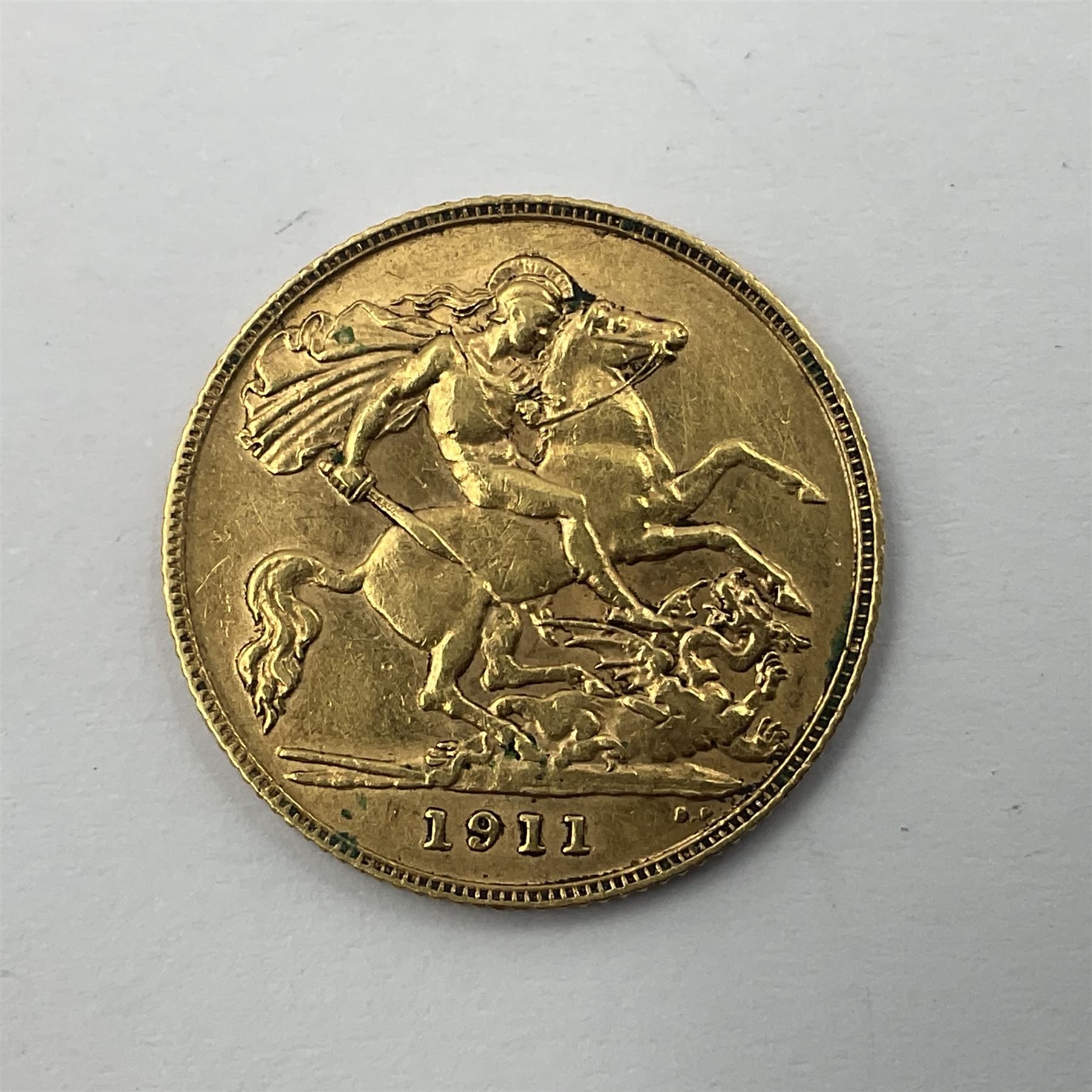 King George V 1911 gold half sovereign coin - Image 2 of 3