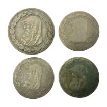 Four Georgian Anglesey tokens comprising 1787 Parys Mines Co. one penny