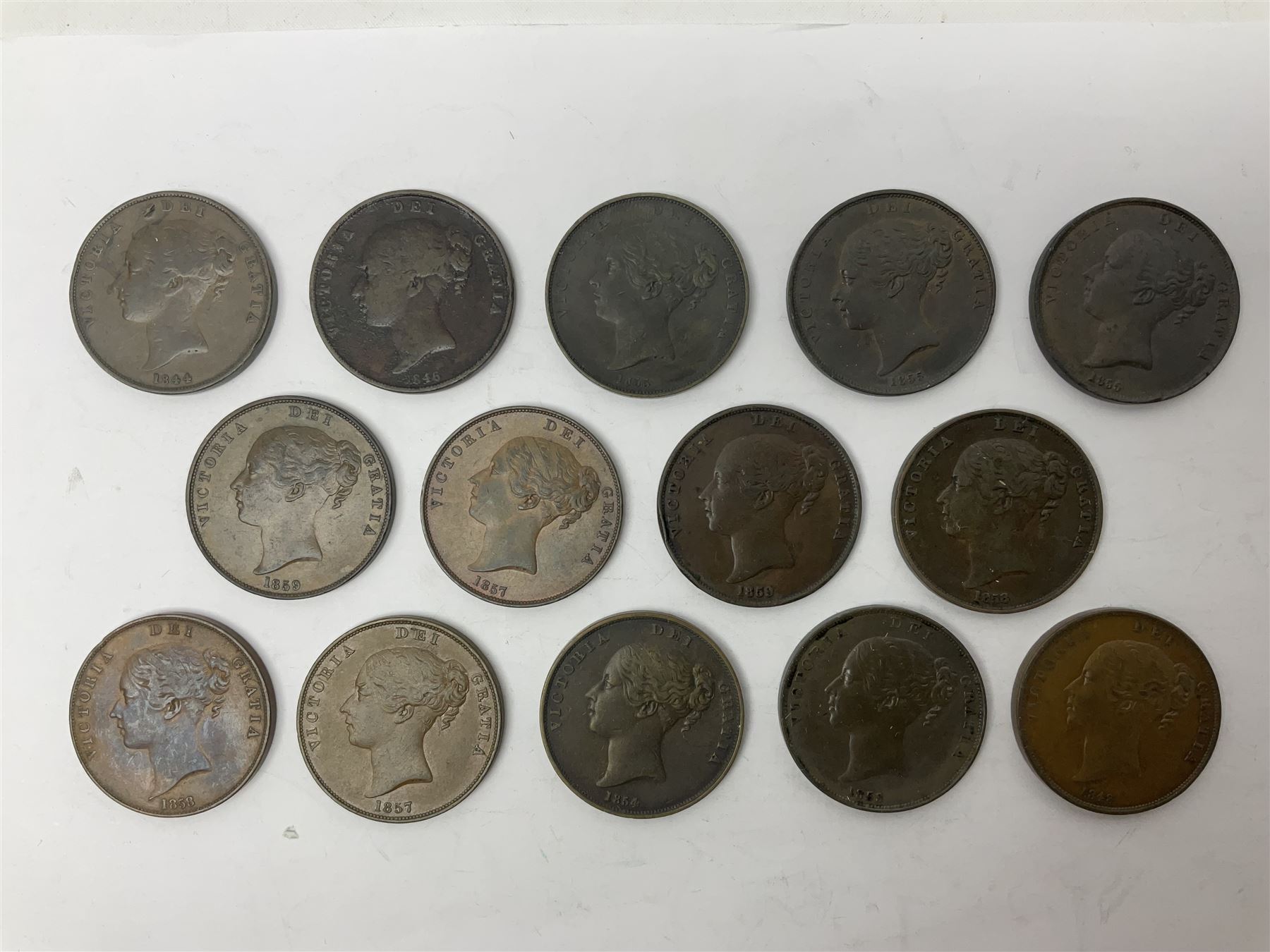 Fourteen Queen Victoria one penny coins - Image 3 of 3