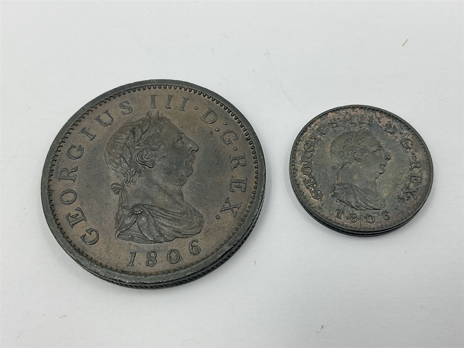 George III 1806 penny and halfpenny coins - Image 2 of 4