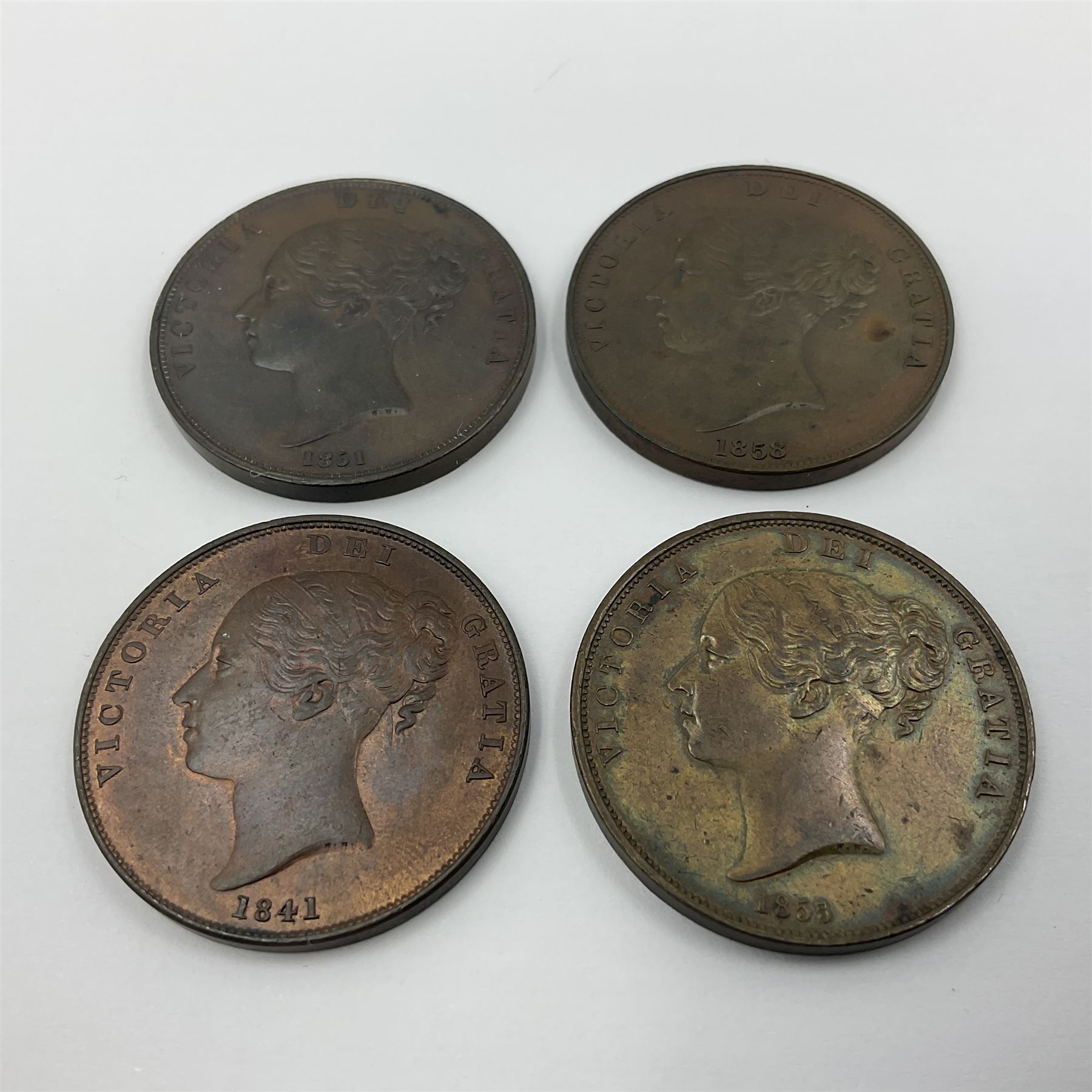Four Queen Victoria one penny coins - Image 2 of 4