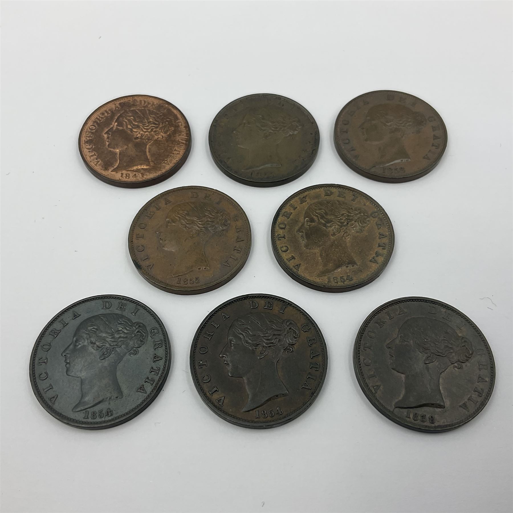 Eight Queen Victoria halfpenny coins - Image 2 of 3