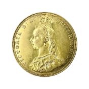 Queen Victoria 1887 gold full sovereign coin