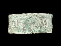 Great Britain King Edward VII one pound green stamp