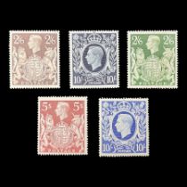 Great Britain King George VI 1939-48 set of five stamps