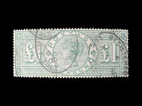 Great Britain Queen Victoria one pound green stamp