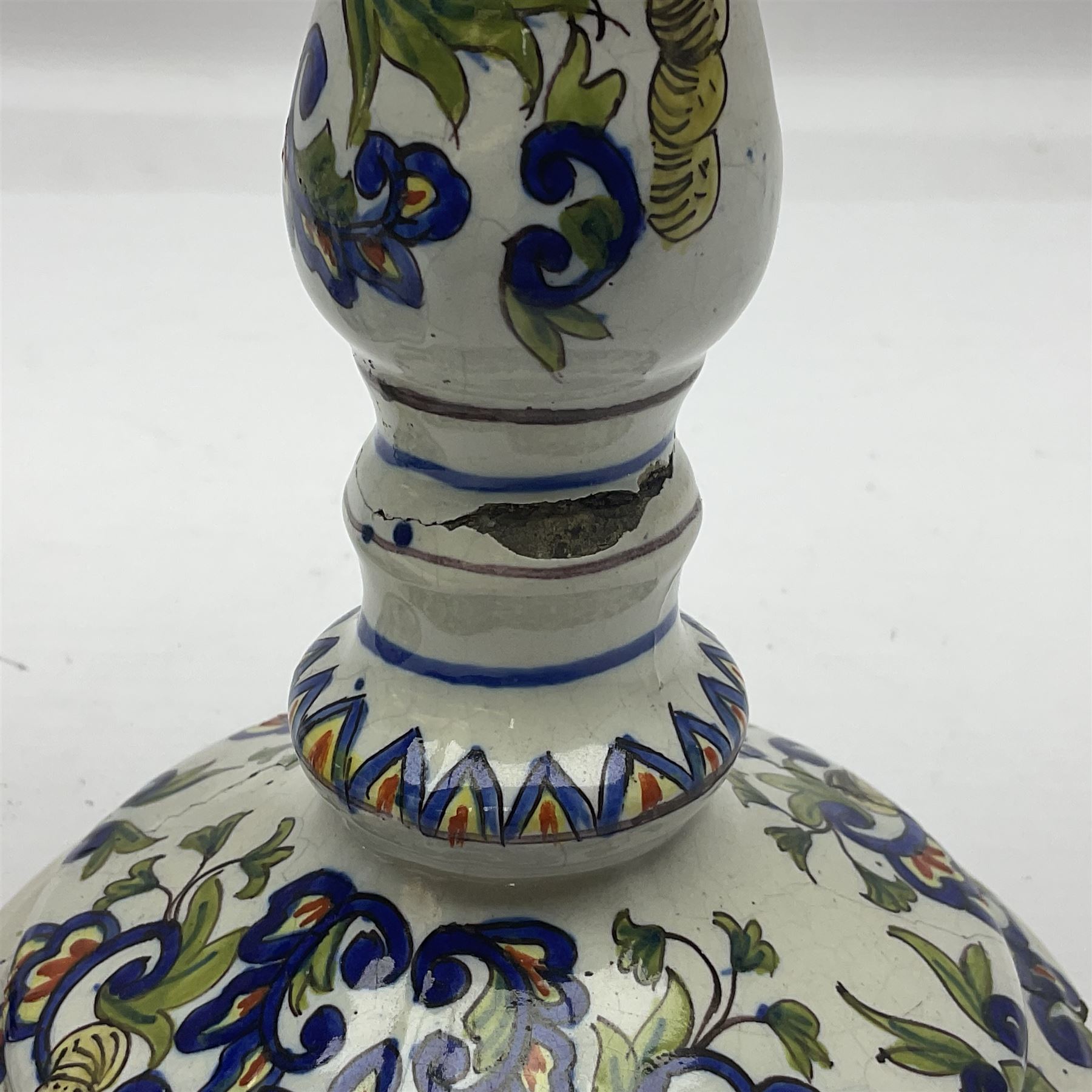 Pair of 19th century French faience candlesticks - Image 3 of 10