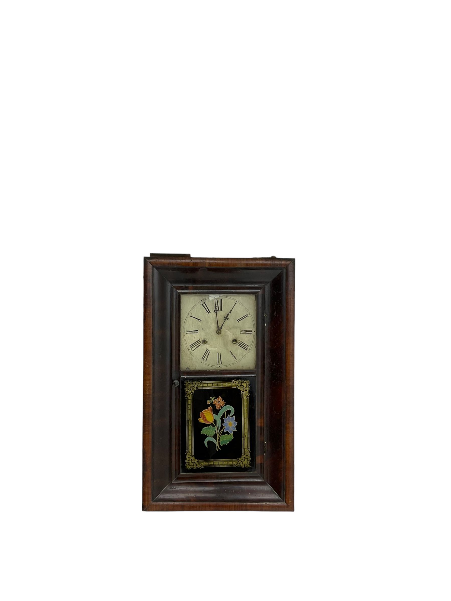 Jerome & Co - American late 19th century 30 hr weight driven mahogany wall clock - Image 2 of 4