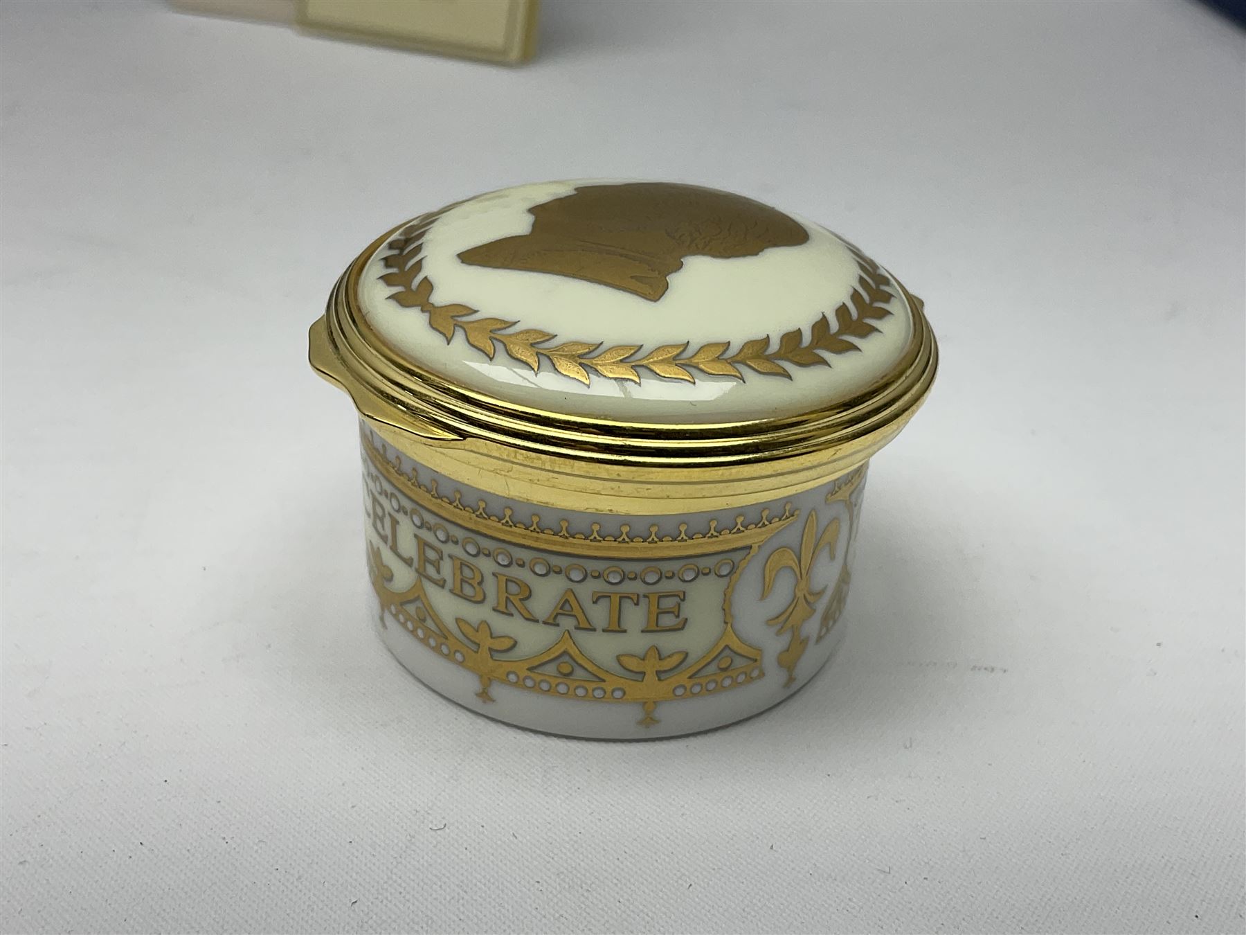 Five Halcyon Days Royal commemorative enamel boxes and one other similar enamel box - Image 10 of 15