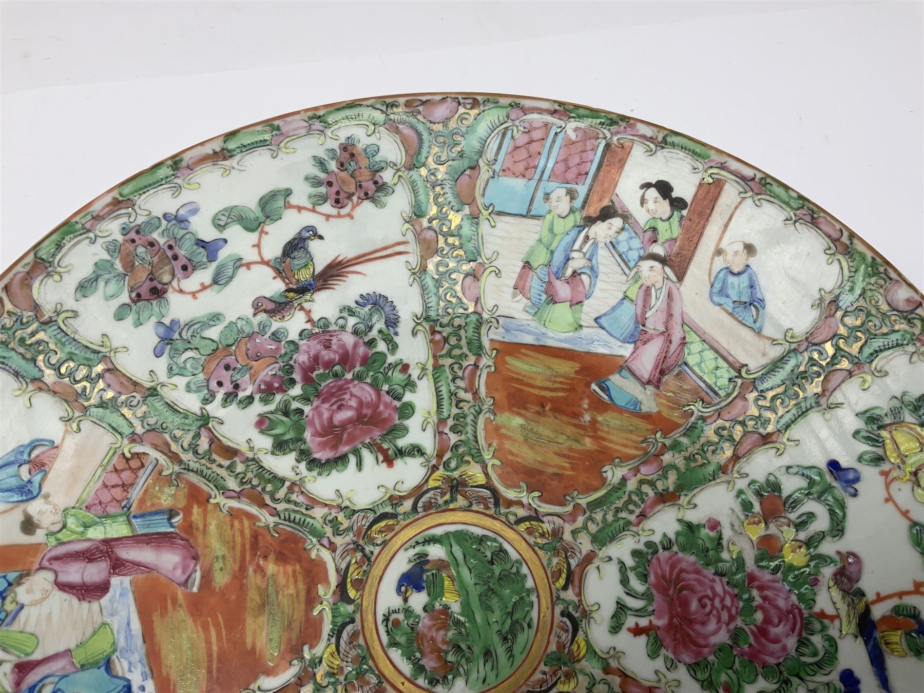 Late 19th century Cantonese enamel charger - Image 4 of 7