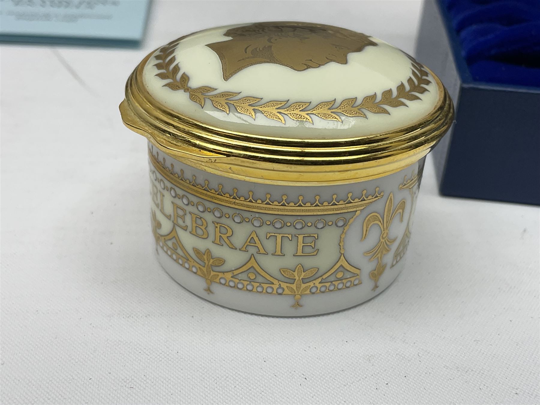 Five Halcyon Days Royal commemorative enamel boxes and one other similar enamel box - Image 3 of 15