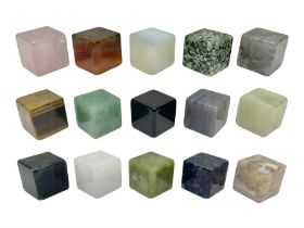 Fifteen cube mineral specimens