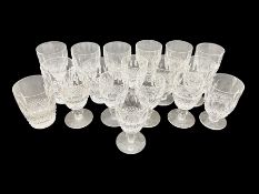 Set of eighteen Waterford crystal 'Colleen' drinking glasses