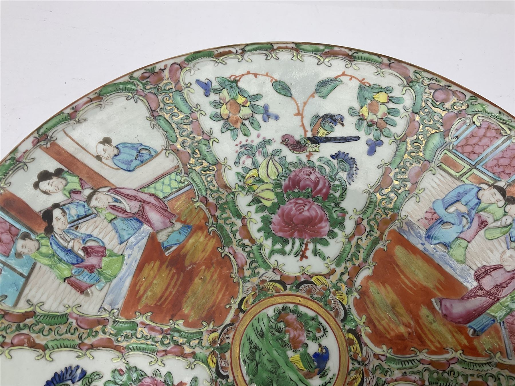 Late 19th century Cantonese enamel charger - Image 6 of 7