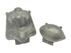 Two 19th century pewter ice cream moulds