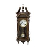 Continental - 31day spring driven wall clock in a mahogany case