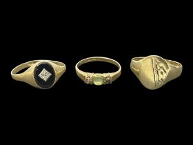 Three 9ct gold rings