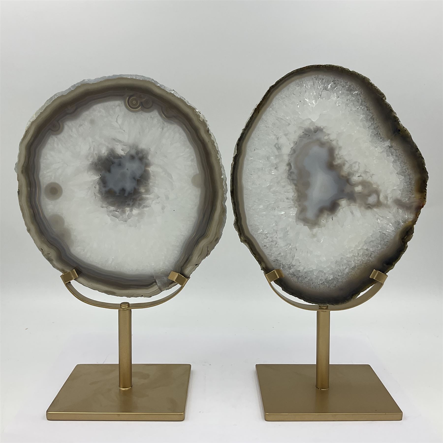 Pair of white agate slices - Image 8 of 8