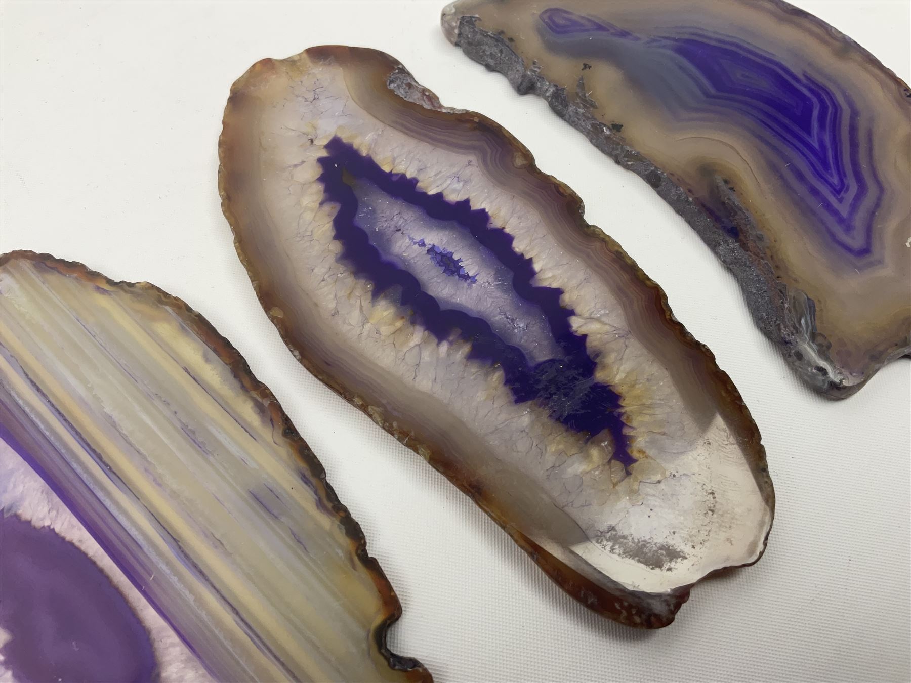 Three purple agate slices - Image 3 of 5