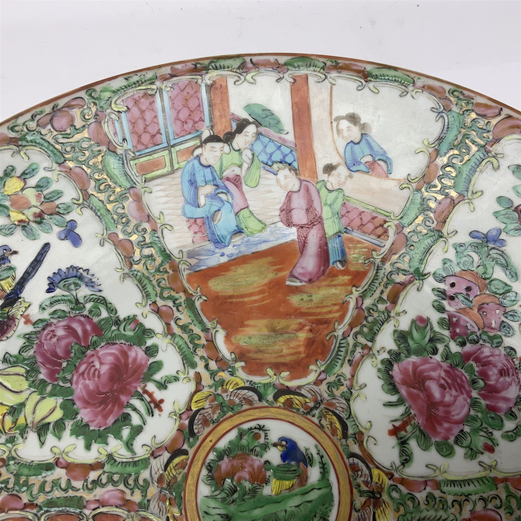 Late 19th century Cantonese enamel charger - Image 3 of 7