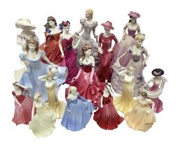 Nine Coalport figures