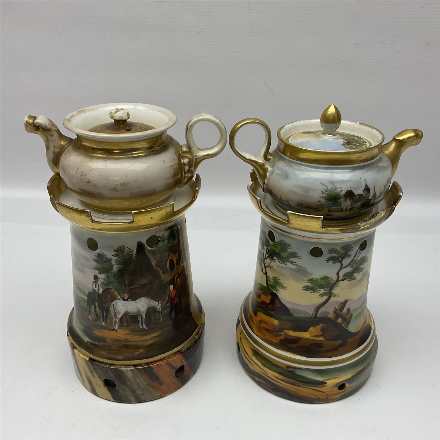 Two 19th century continental teapots and warmers - Image 2 of 20