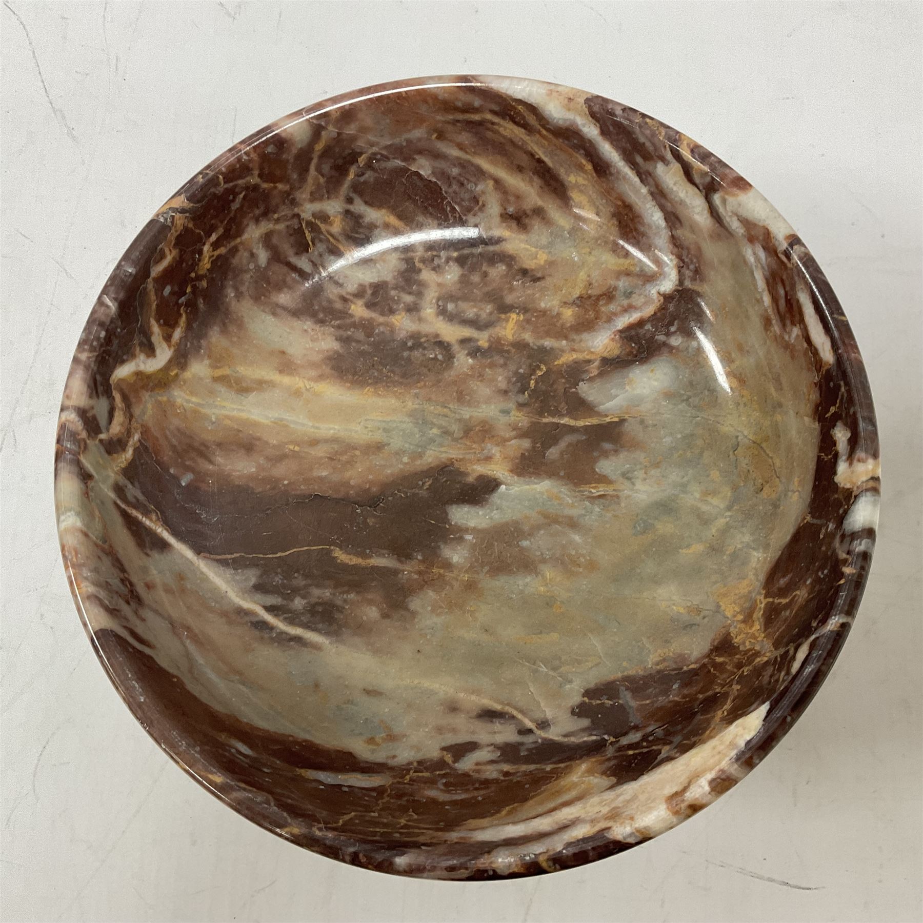 Pink veined marble bowl - Image 2 of 6