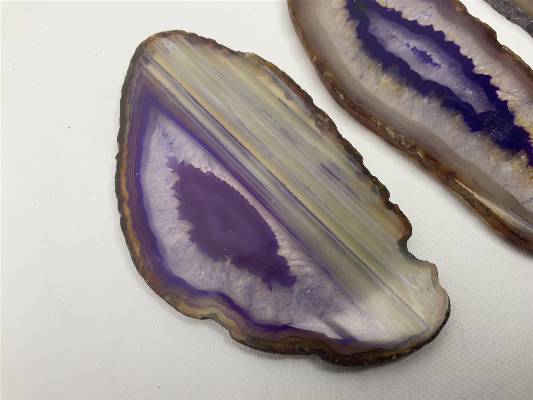 Three purple agate slices - Image 2 of 5