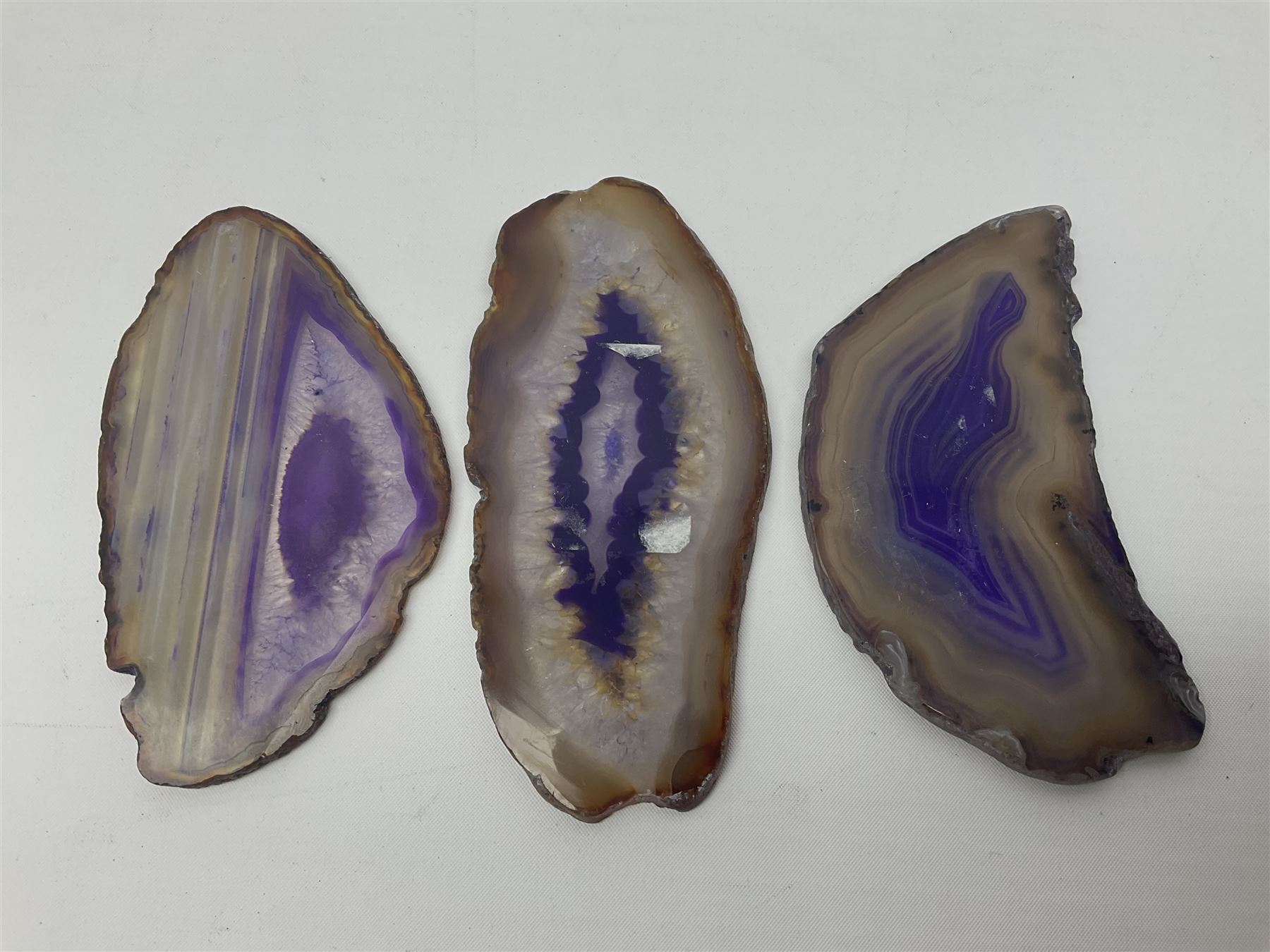 Three purple agate slices - Image 5 of 5