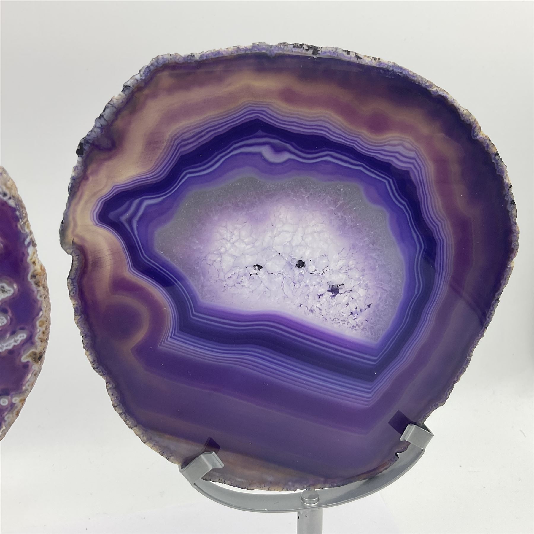 Pair of purple agate slices - Image 11 of 11