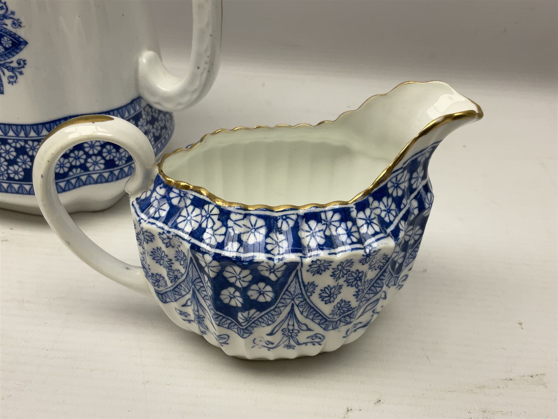 Late Victorian W T Copeland & Sons Primrose pattern coffee set for six - Image 9 of 16