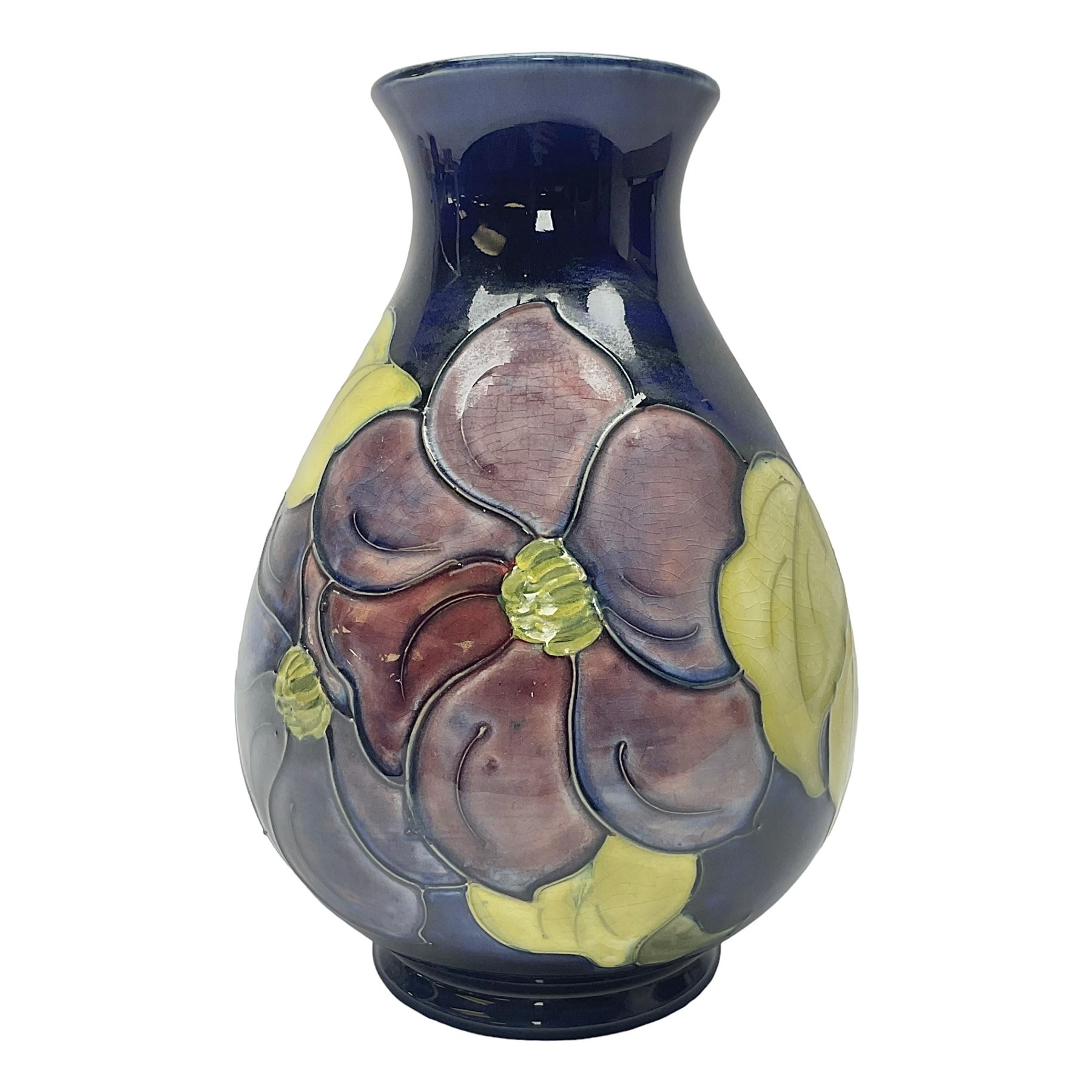 Moorcroft Clematis pattern vase of baluster form