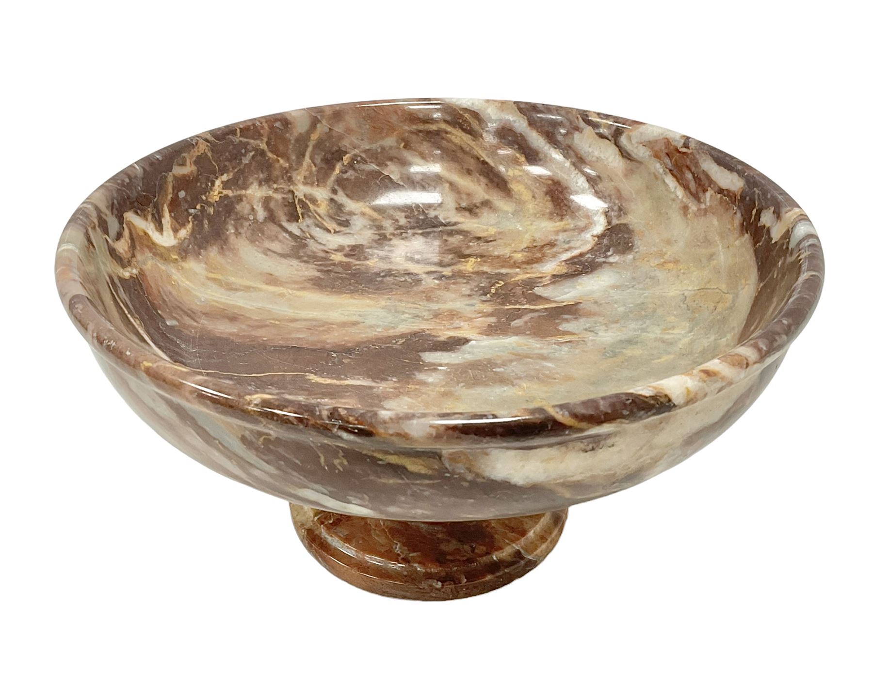 Pink veined marble bowl