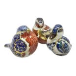 Three Royal Crown Derby paperweights