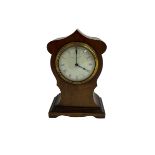Edwardian - bedside table clock in a mahogany veneered case in the Art Nouveau style