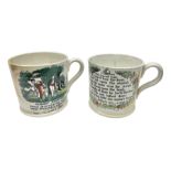 Two Staffordshire mugs