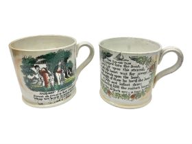 Two Staffordshire mugs